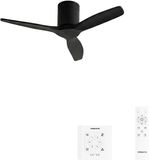 Create - Stille 40W Plafondventilator met ABS bladen - Zwart - Ø 112 cm - 6 Snelheden - Timer - Afstandsbediening - WIND CALM
