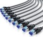 Primewire LAN-kabel, set van 10, CAT 8, patchkabel, 40 Gbit/s, netwerkkabel, S/FTP, dubbele afscherming, RJ45-connectoren, vergulde contacten, 10 stuks, 0,5 meter, zwart