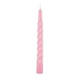 Gelakte Cereria Di Giorgio Gelakte kaarsen gedraaid, diameter 2,2 cm, hoogte 21 cm - 6 stuks - kleur Dusty Pink