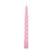 Gelakte Cereria Di Giorgio Gelakte kaarsen gedraaid, diameter 2,2 cm, hoogte 21 cm - 6 stuks - kleur Dusty Pink