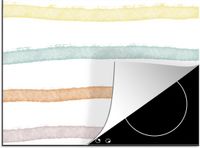 Merkloos KitchenYeah® Inductie beschermer 70x52 cm - Lijn - Pastel - Regenboog - Patronen - Inductiebeschermer