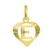 Lucardi Dames alfabet hanger hart - Letter E - 9 Karaat Geelgoud