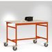 Manuflex LB4046.2001 ESD ESD-bijzettafel basismobiel met kunststof tafelblad in roodoranje RAL 2001, bxdxh: 1250 x 800 x 856 mm Rood-oranje (RAL 2001)