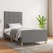 Maison Exclusive - Cadre de lit sans matelas Gris foncé 90x190 cm Tissu