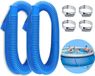 Merkloos Zwembadslang 32 mm, set van 2 stuks, 1,5 m lang, blauw, met 4 metalen klemmen
