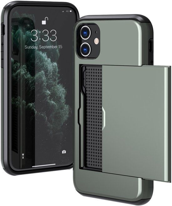 imoshion Hoesje met Pasjeshouder - Geschikt voor Apple iPhone 11 - Donkergroen