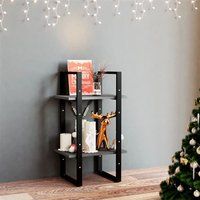 vidaXL Bois de Pin Massif Bibliothèque à 2 Niveaux Etagère à Livres Meuble de Rangement Armoire à Livres Etagère sur Pied Intérieur Gris 40x30x70 cm 806414