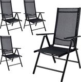 Casaria Tuinstoel Bern - 4 stuks - Inklapbaar - Antraciet