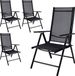 Casaria Tuinstoel Bern - 4 stuks - Inklapbaar - Antraciet