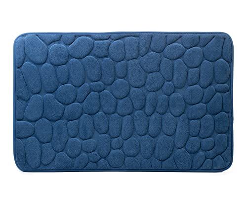 Amago Microvezel badtapijt - steenlook - blauw - 50 x 80 cm