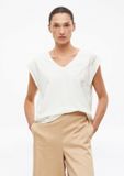 s.Oliver BLACK LABEL s.Oliver - Vrouwen - Jersey shirt met borduursel en pailletten - Crème - Maat 34