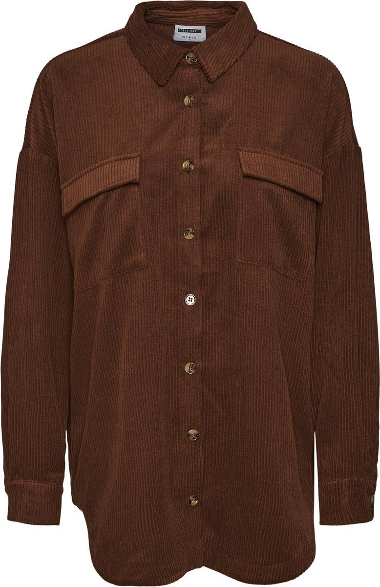 Noisy May NMFLANNY L/S CORDUROY SHACKET BG NOOS Dames Jas - Maat M - Bruin