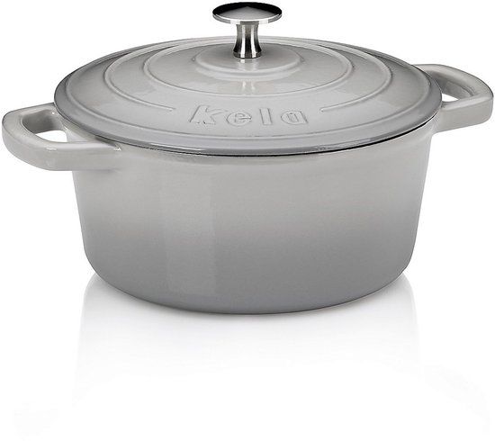 Kela Calido Braadpan - 21 cm - Gietijzer - Grijs - Rond - 2.5L - Met Deksel