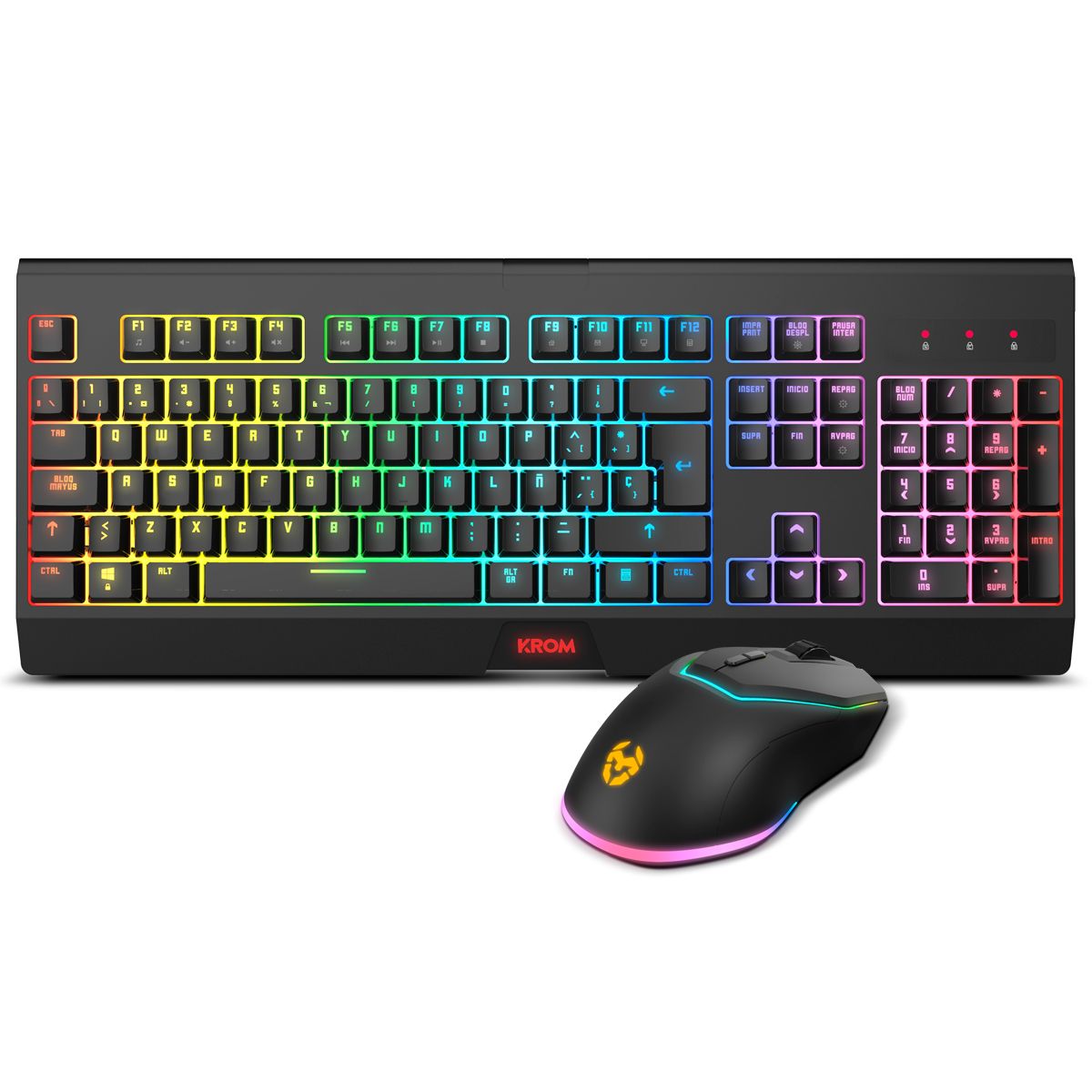 Krom KABALA - Draadloos Gaming Toetsenbord en Muis - QWERTY Spaans - RGB - Zwart