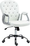 Vinsetto Bureaustoel Kunstleer, staal L59,5 x B60,5 x H93-103 cm Wit