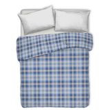 PENSIERI DELICATI Sprei voor tweepersoonsbed, 260 x 280 cm, 100% piqué-katoen, Ben Blue