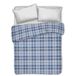 PENSIERI DELICATI Couvre-lit pour lit double, 260 x 280 cm, 100% piqué Coton, Ben Blue