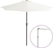 vidaXL Balkonparasol half met aluminium paal 270x144 cm zandkleurig