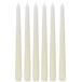 Puntige kaarsen, staafkaarsen, tafelkaarsen, tafelkaarsen, kandelaars in set van 6 in wit, levering 6 stuks, afmetingen: H/Ø ca. 25 x 2 cm.