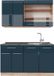 Vicco Fame-Line Enkele keuken – 140 cm, WB anthracite bleu foncé laqué brillant/chêne doré