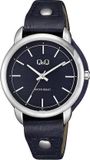 Q&Q QB19J302Y Unisex Polshorloge Zwart Leer Analoog Quartz 40mm