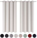 Blumtal Gordijnen - Verduisterend Gordijn Kant en Klaar - Blackout Gordijnen - 140 x 225 cm - Maanlicht Grijs - Set van 2