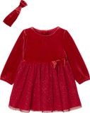 Vertbaudet Baby Weihnachts-Geschenkset: Kleid mit Glitzertüll & Haarband BASIC