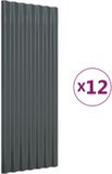 vidaXL Dakpanelen 12 st 100x36 cm gegalvaniseerd staal antracietkleurig