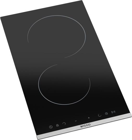 Wiggo WH-E312G(B) - 30cm Induction Cooktop - 2 Zones - Black - 5 Year Warranty
