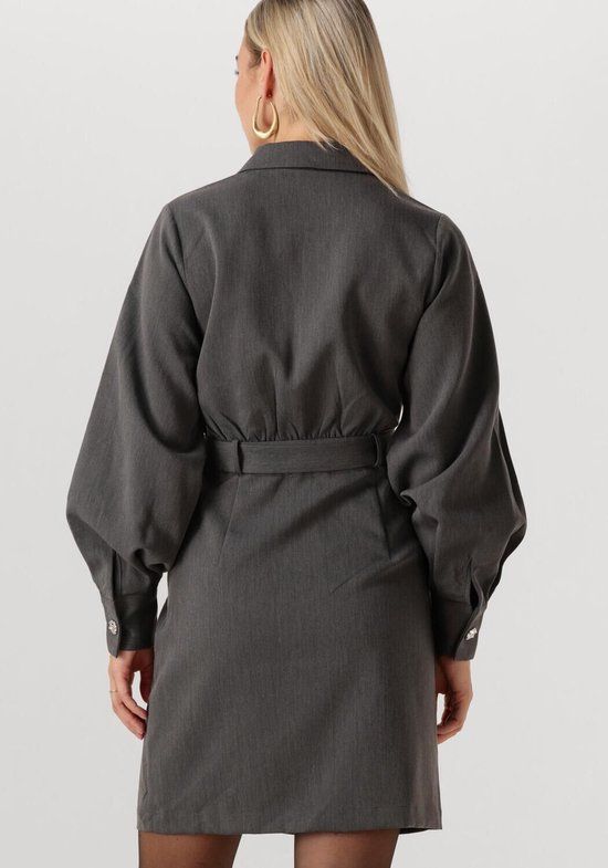 Freebird Doraline 2 Jurk - Donkergrijs - Maat S - Polyester/Viscose/Elastaan - Lange Mouw - Zakelijk