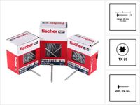 fischer 200x Power-Fast II FPF II PTF 5 x 25 mm BC Pan Head met binnenzesrond TX20 volle schroefdraad gegalvaniseerd blauw gepassiveerd - 670436