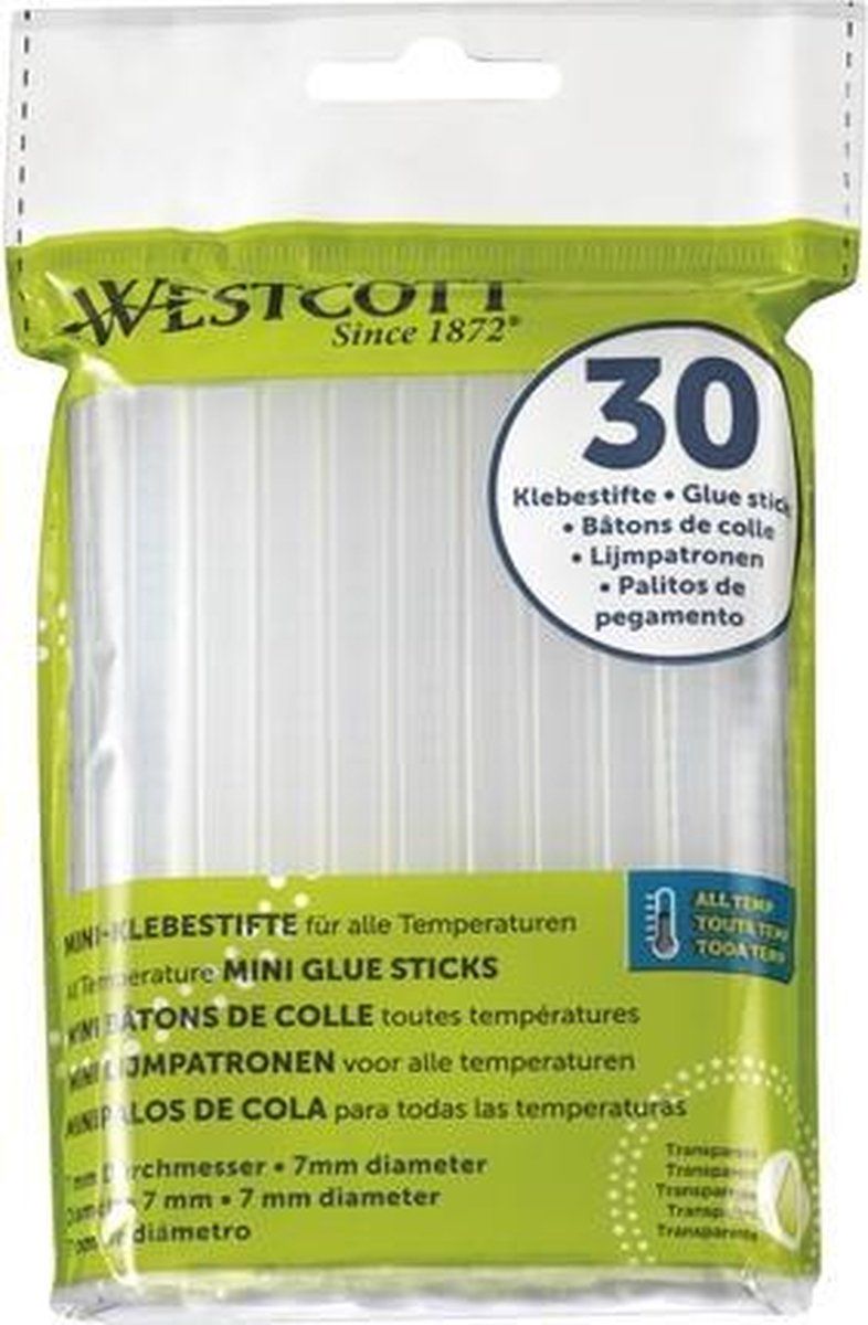 Westcott Lijmpatronen mini - zak van 30 stuks