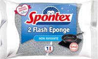 Spontex Flash Éponge – 2 Stuks – Non Rayante (Sans Rayures) – Nettoyage Puissant Sans Rayures