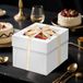 BeiJingLiangPinJiaZuoKeJiWenHuaFaZhanYouXianGongSi Set de 5 boîtes de transport de gâteaux avec fenêtre de visualisation 20 × 20 × 20 cm, Noir