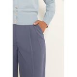 Claudia Sträter wide leg broek met plooien - grijsblauw