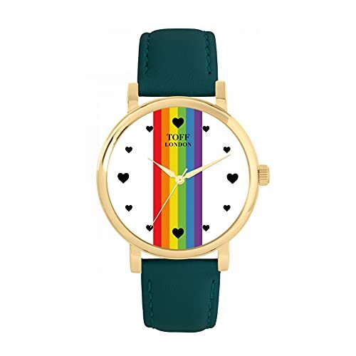 Toff London Pride Lineair wit hart wapenstokken Horloge