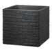 Scheurich Muretto 30, plantenbak/bloempot/plantenbak, vierkant, kleur: Stony Black, gemaakt van gerecycled kunststof, voor gebruik buitenshuis