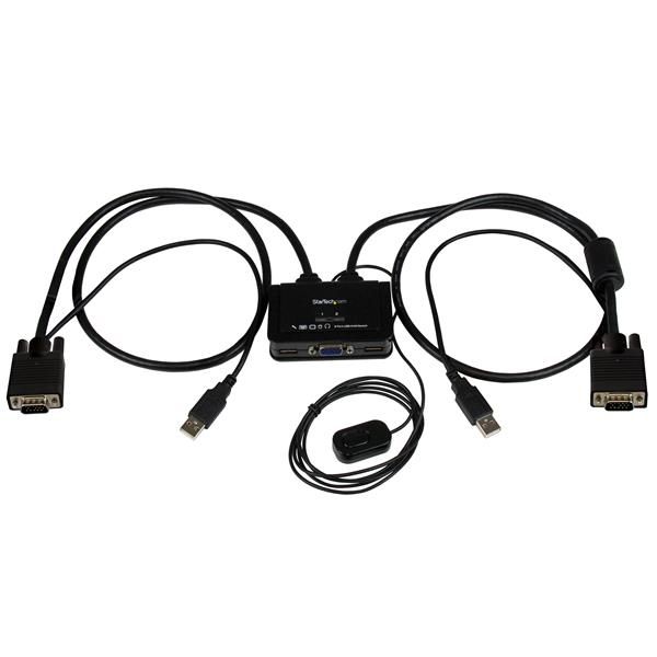 StarTech.com 2-poorts USB VGA KVM-switch met afstandsbediening - Zwart
