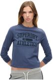 Superdry Athletic Essentials Slimfit Ringertop met Lange Mouwen Dames Mariner Navy