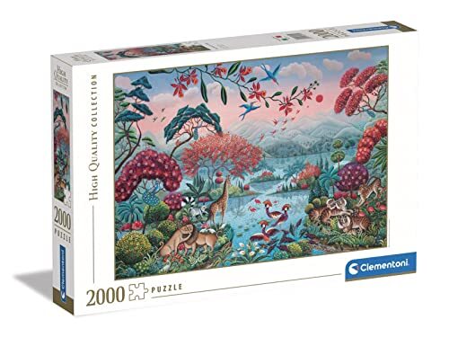 Clementoni Collection-The Peaceful Jungle-2000 puzzel met 2000 stukjes landschappen, plezier voor volwassenen, meerkleurig, medium, 32571