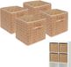 Relaxdays Panier de rangement - 4 pièces - 28x28x28 cm - Coton/Polyamide/Bambou - Marron clair