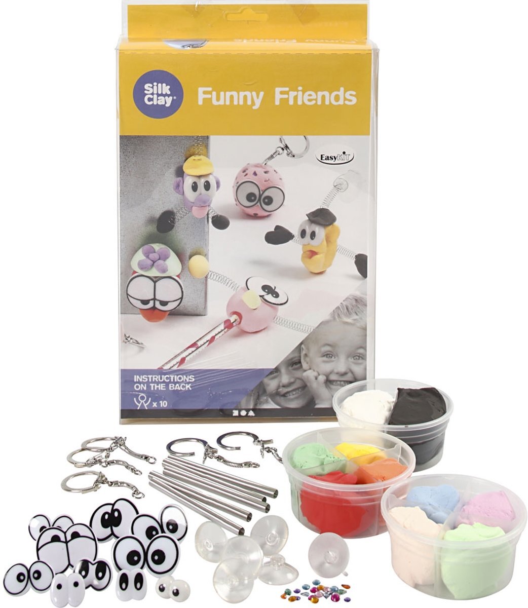 Silk Clay Knutselset Funny Friends 8-delig