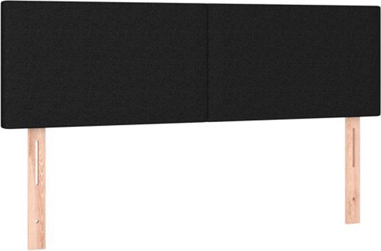 vidaXL Hoofdbord Stof Zwart 144x5x78/88 cm