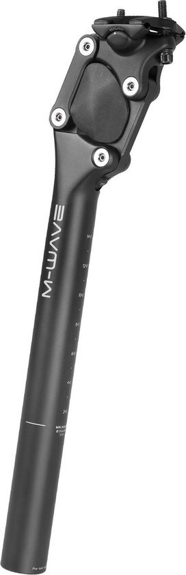 M-Wave zadelpen parallelogram vast 27.2 x 350 mm aluminium zwart