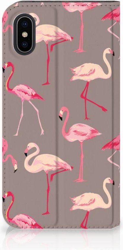 B2Ctelecom Wallet Case for iPhone X/Xs - Flamingo - Book Case - Kunstleer