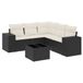 vidaXL Ensembles de salon 5 pièces avec coussins, polyrattan, noir