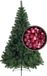 Bellatio Decorations kerstboom H210 cm - met kerstballen fuchsia roze