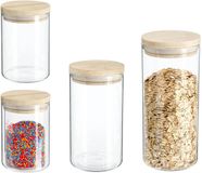 Secret de Gourmet - Pots de conservation - Set de 8 - Verre/Bois - 600 ml et 1300 ml
