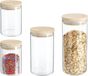 Secret de Gourmet - Pots de conservation - Set de 8 - Verre/Bois - 600 ml et 1300 ml