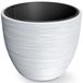 Prosperplast Plantenpot/bloempot Furu Stripes - buiten/binnen - kunststof - wit - D47 x H47 cm - met binnenpot